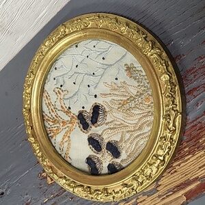 Coral Embroidery Framed